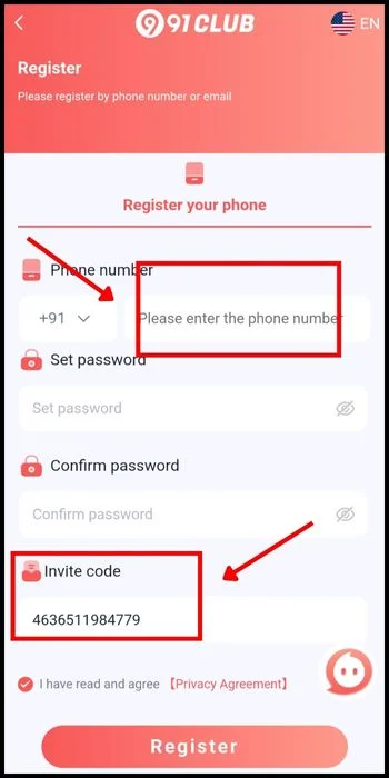 Confirm the password